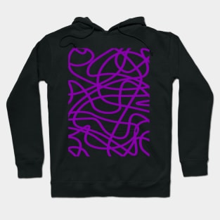 Purple random abstract doodle lines pattern design Hoodie